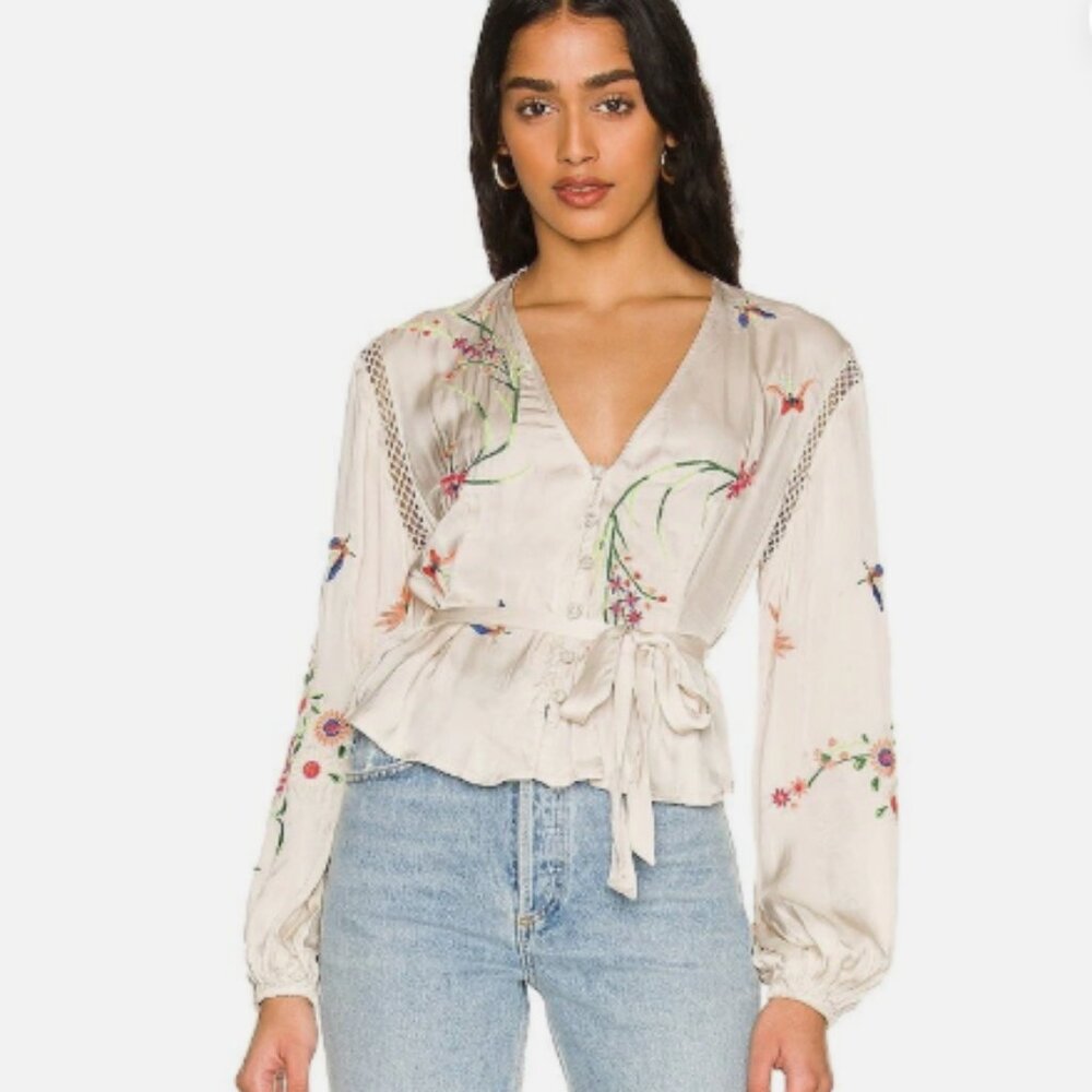 Free People X REVOLVE Enchanted Blooms In Ivory Size XS